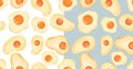 Eggs Omelette Cool Background Seamless Pattern Repeat Design